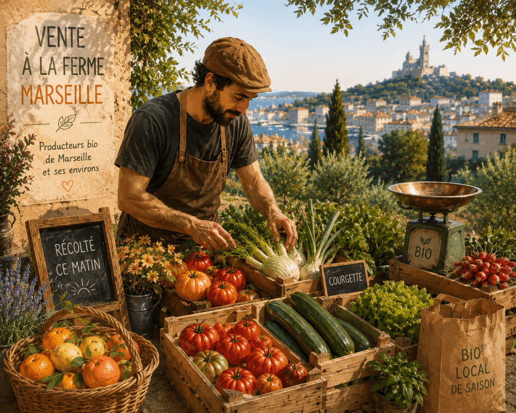 Fermier choisissant ses légumes bio